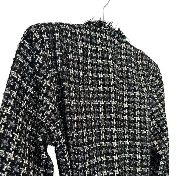 L'Agence Oakley Black and Ivory Metallic Houndstooth Jacket Coat 8 - Picture 8 of 13